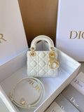 Dior Lady Dior Mini Bag with Brand Box White