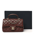 CHANEL Lambskin Quilted Mini Top Handle